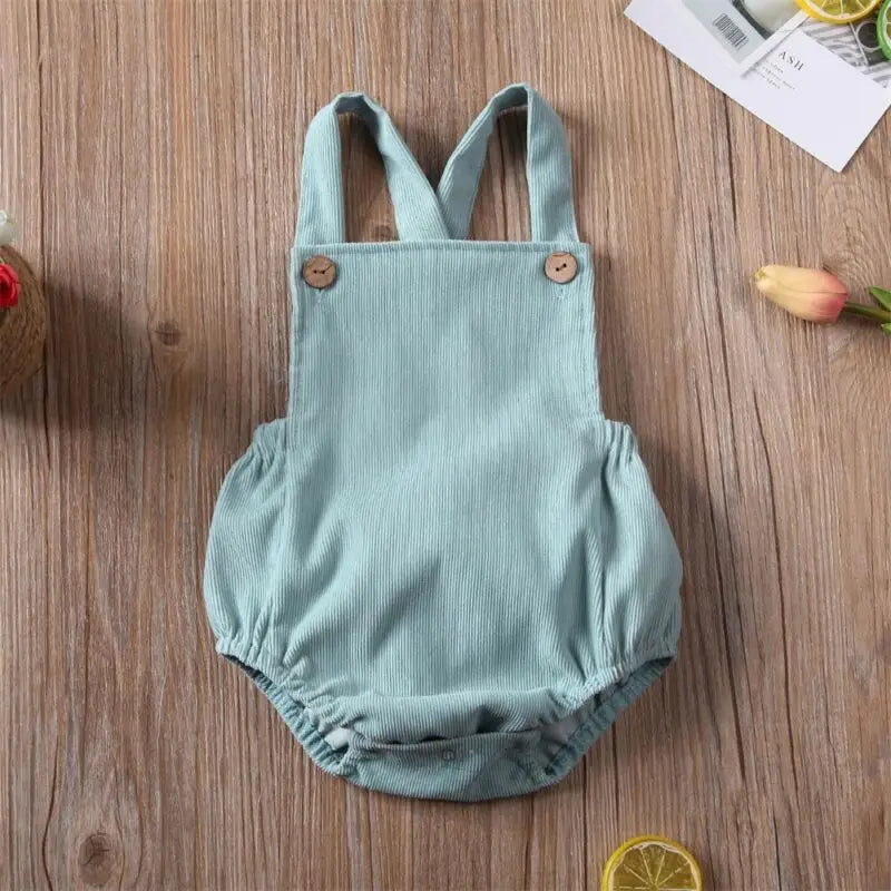 Adorable Baby Romper – Soft Corduroy Sleeveless Jumpsuit