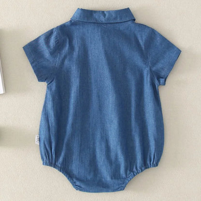 Solid Denim Brother And Sister Jumpsuit