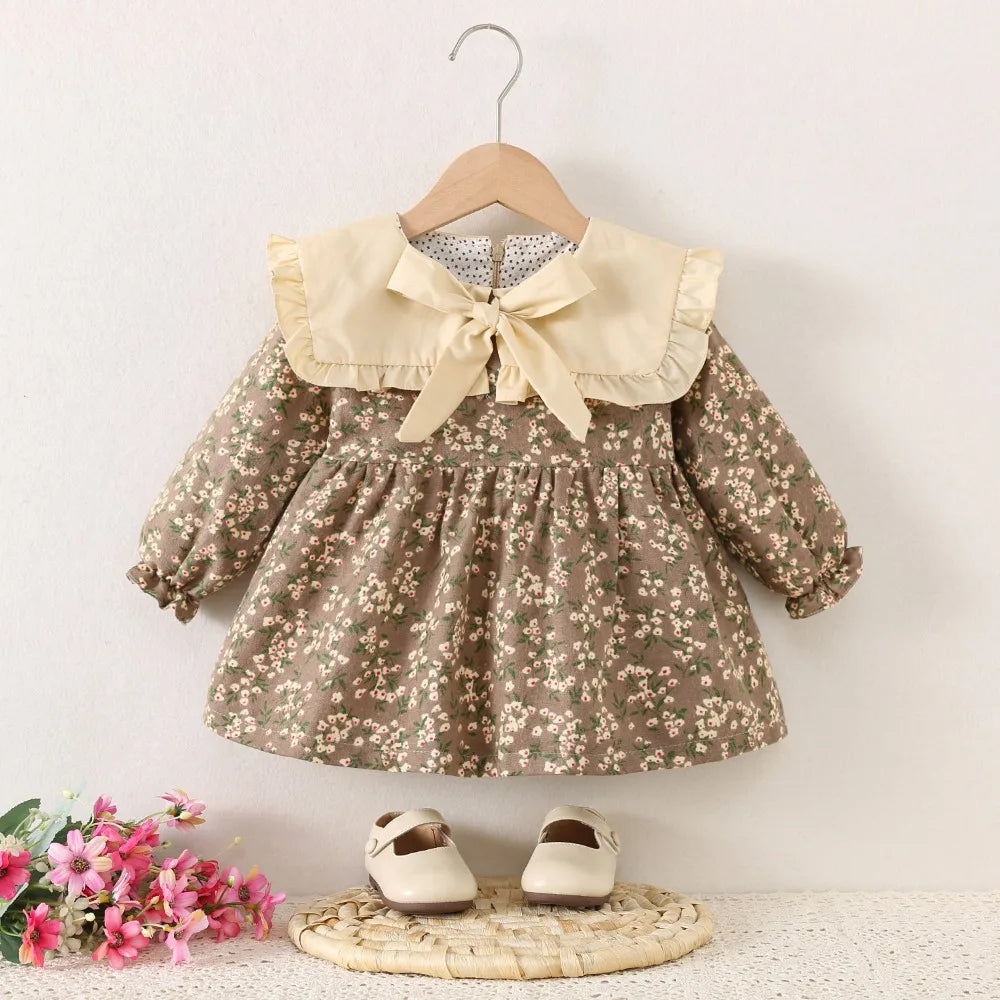 Flower Collar Bow Dress