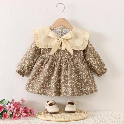 Flower Collar Bow Dress