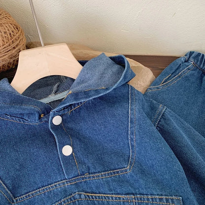 Denim Sweatshirt With Pants Set