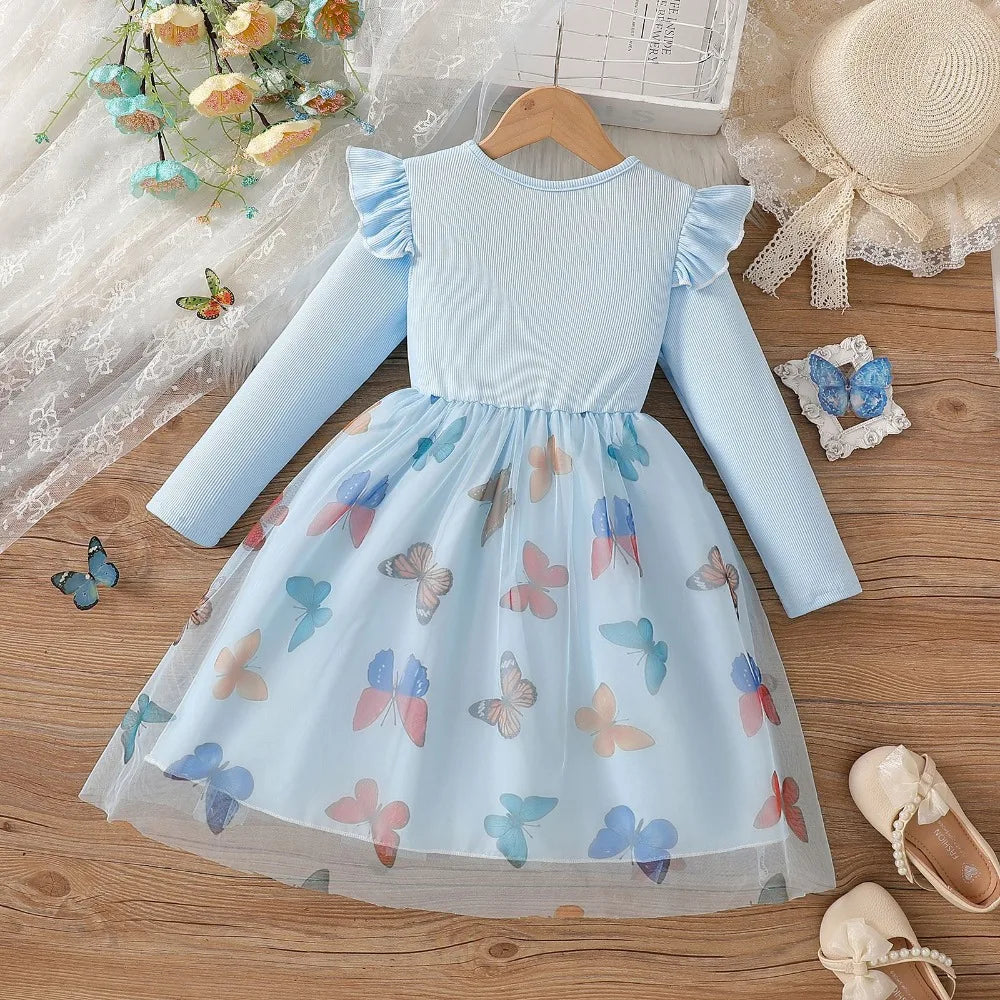 Butterfly Mesh Puffy Princess Dress