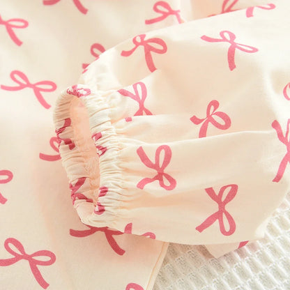 Two Piece Bow Top & Pleated Skirt Set