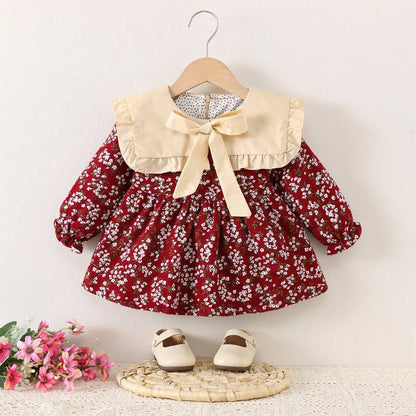 Flower Collar Bow Dress