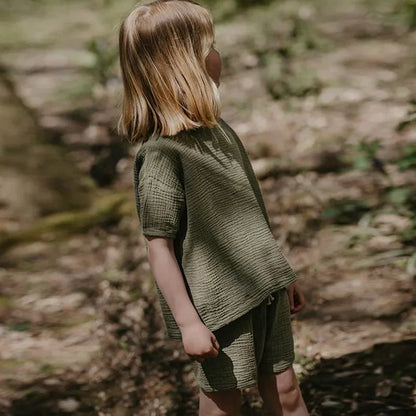Summer 100% muslin cotton Shirt & Shorts Set – Light and Breezy!