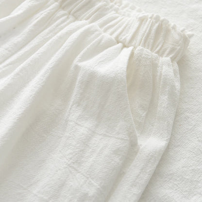 Cotton Embroidered Vest Top & Wide-Leg Pants Set