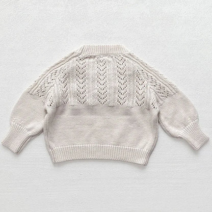 Knitted Long Sleeved Solid Loose Sweater Pullover