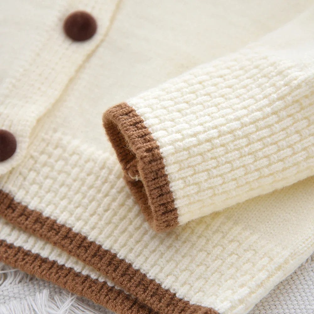 Flower Knitted Cardigan Top & Skirt 2Pcs Set