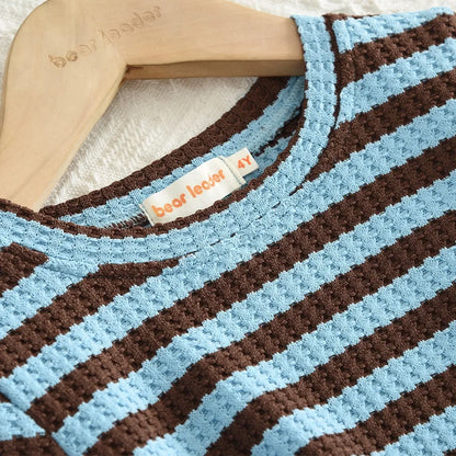 Striped Top & Shorts Two-Piece Set