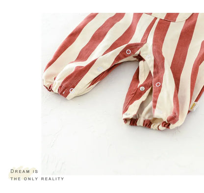 100% Cotton Striped Onesie with Teddy Bear
