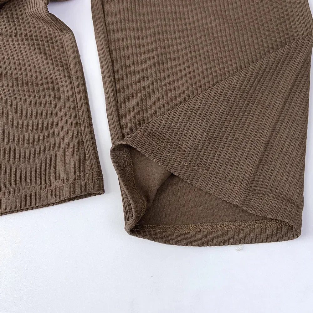 Striped Long Sleeve Top And Pants Two-Piece Set