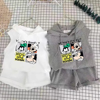 Mickey Mouse Kids' Summer Set – T-Shirt Vest & Shorts