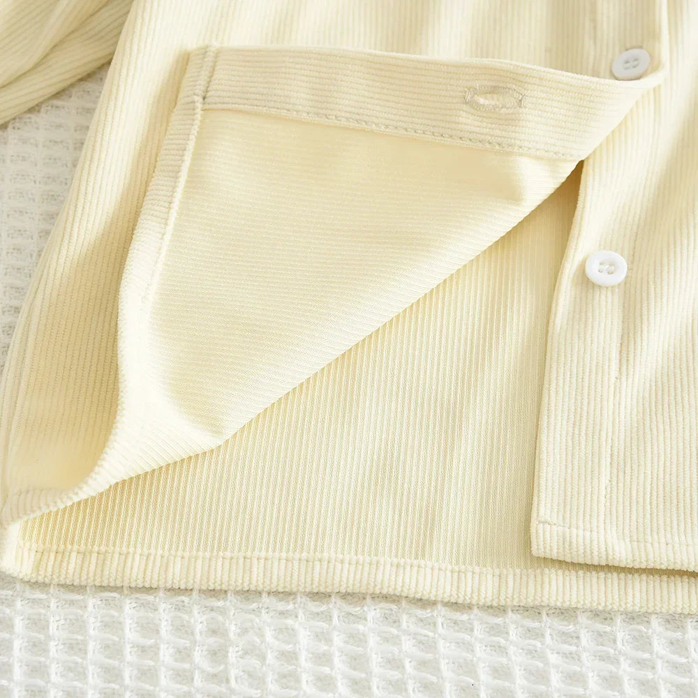 Sweet Lapel Embroidered Top & Bow Skirt Two-piece Set