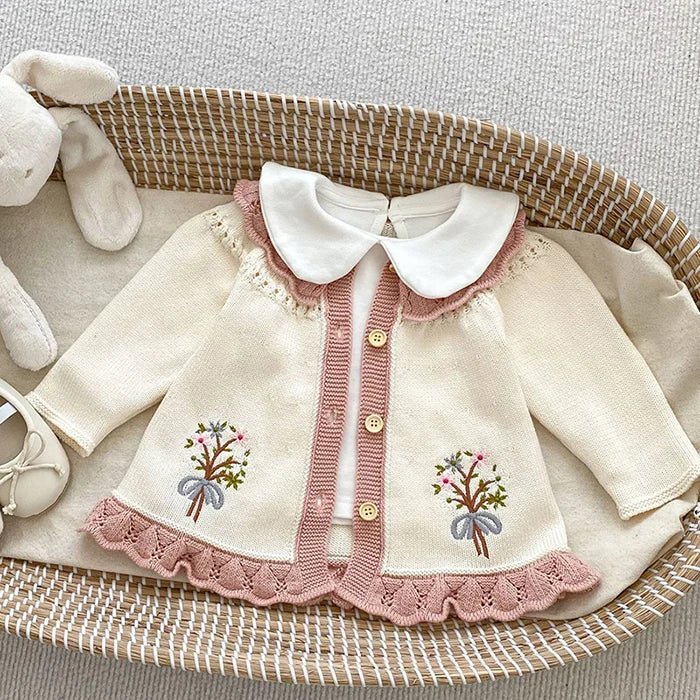 Knitted Embroidery Cardigan