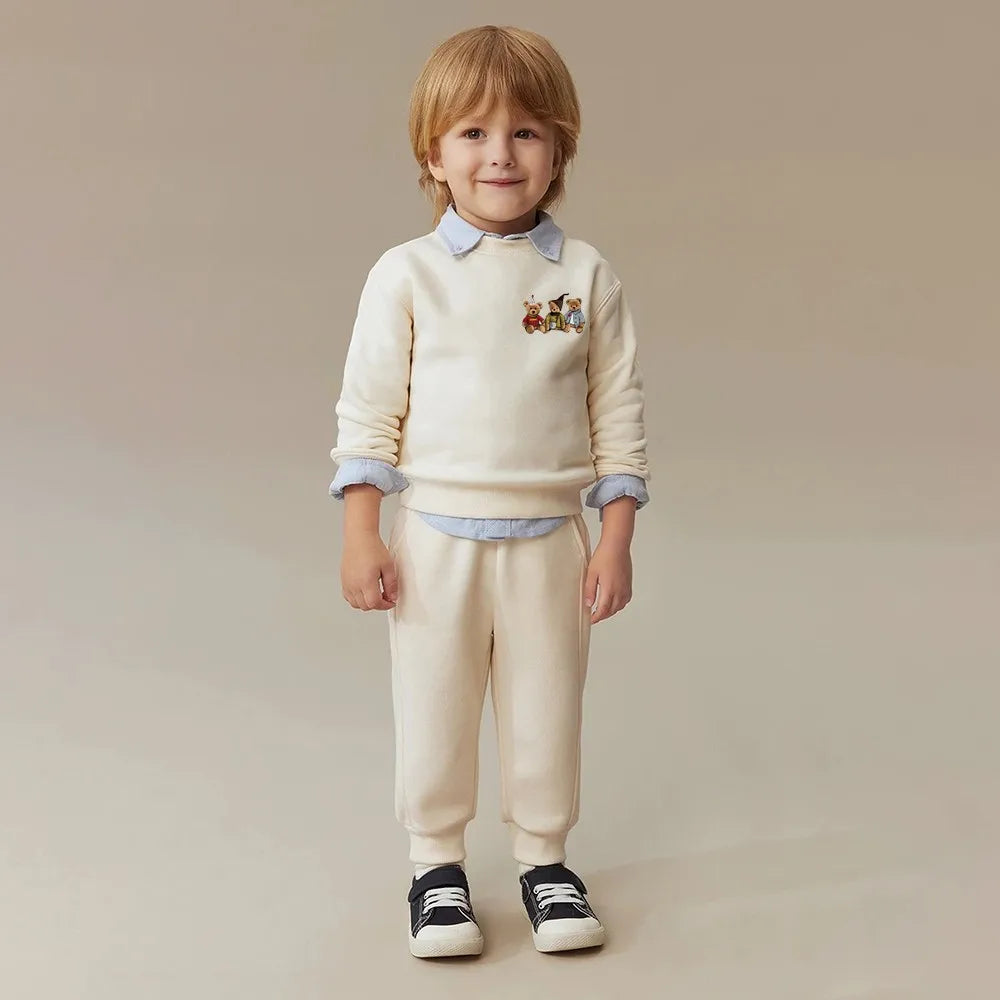 Fleece Lined Bear Sweatshirt & Pants Set