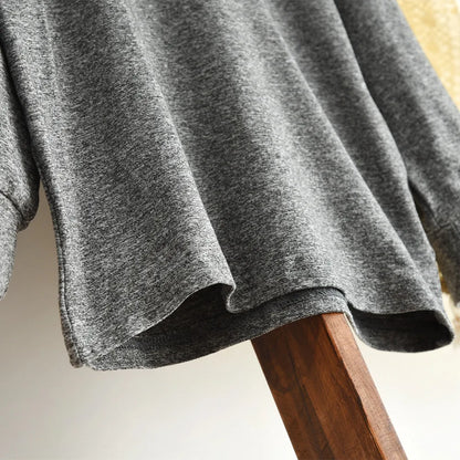 Gray Sleeveless Pocket Vest Dress & Long Sleeved Top Two-piece Set