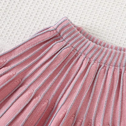 Sweet and Cute Knitted Sweater Top & Skirt Two-piece Set