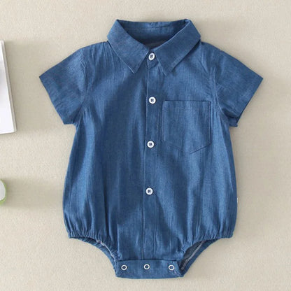 Solid Denim Brother And Sister Jumpsuit