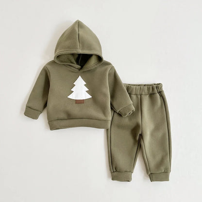 Christmas Warm Hooded Tracksuit Top & Pants Set