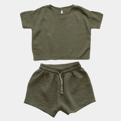 Summer 100% muslin cotton Shirt & Shorts Set – Light and Breezy!