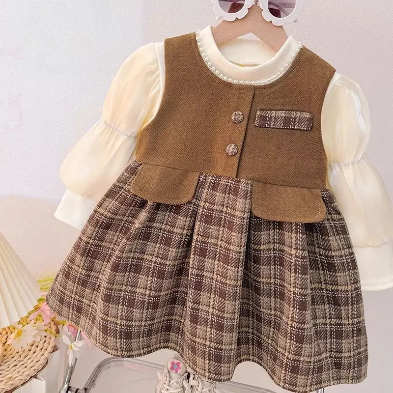 Cute Velvet Tank Top & Vest Dress Two Piece Set