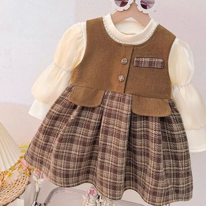 Cute Velvet Tank Top & Vest Dress Two Piece Set