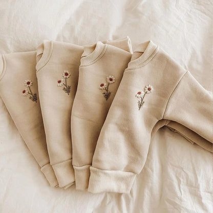 Soft fleece Flower Tracksuit Set