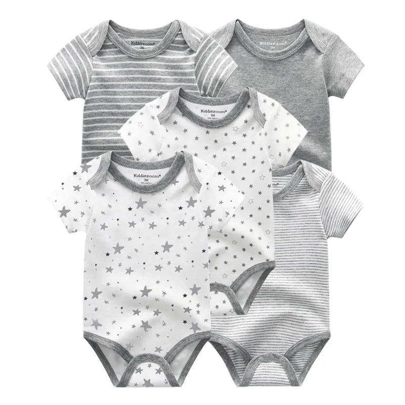100% Cotton Cartoon Bodysuit Set (5pcs)
