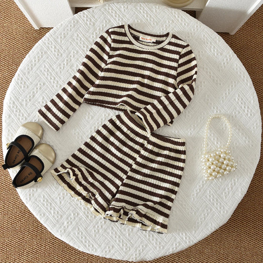 Striped Top & Shorts Two-Piece Set