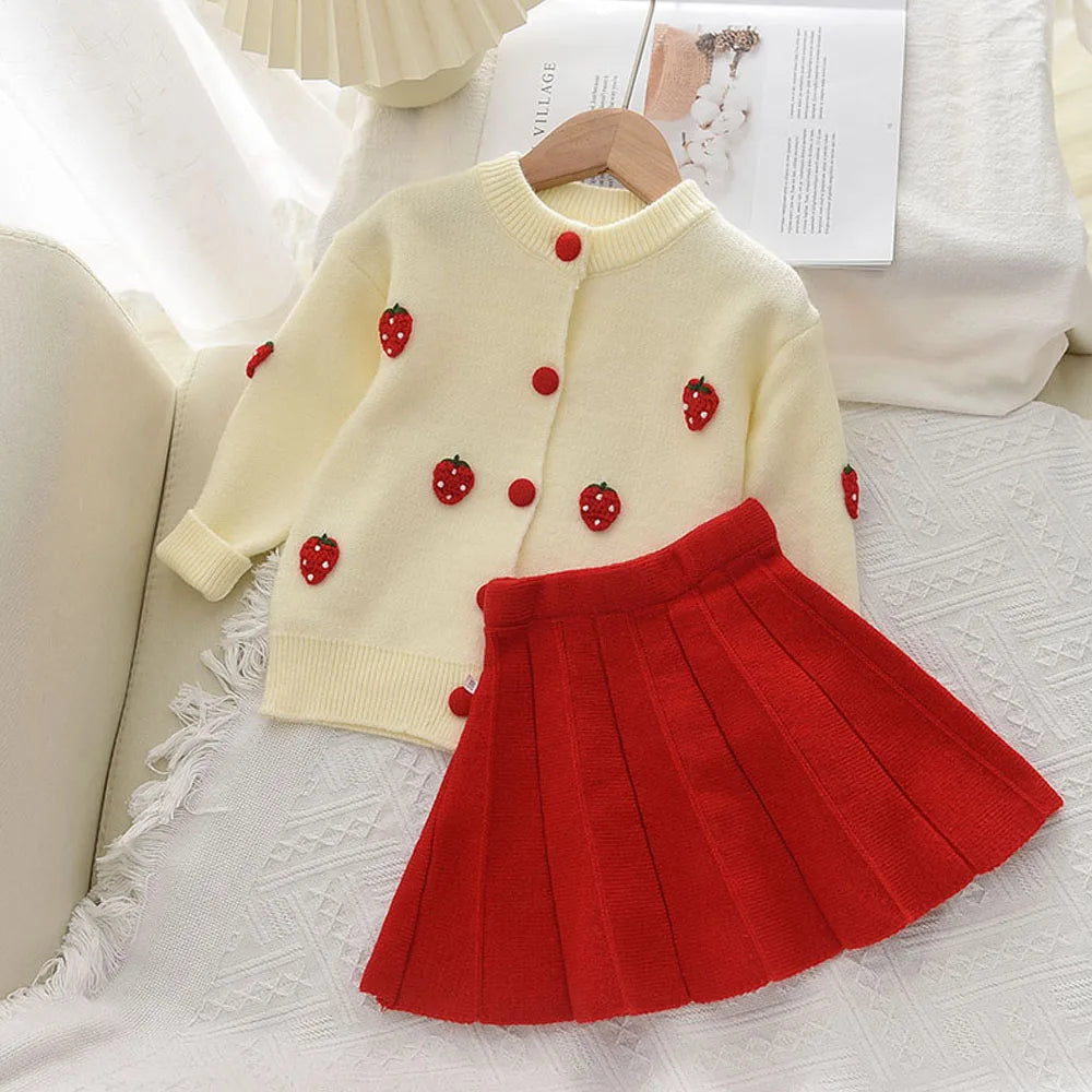Knitted Sweater Top & Skirt 2pcs Set