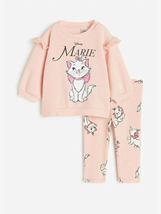 Cotton Cartoon Sweatshirt & Matching Pants Set