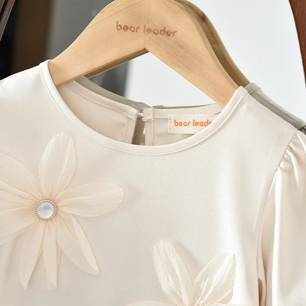 Flower Splicing Pleated Dress