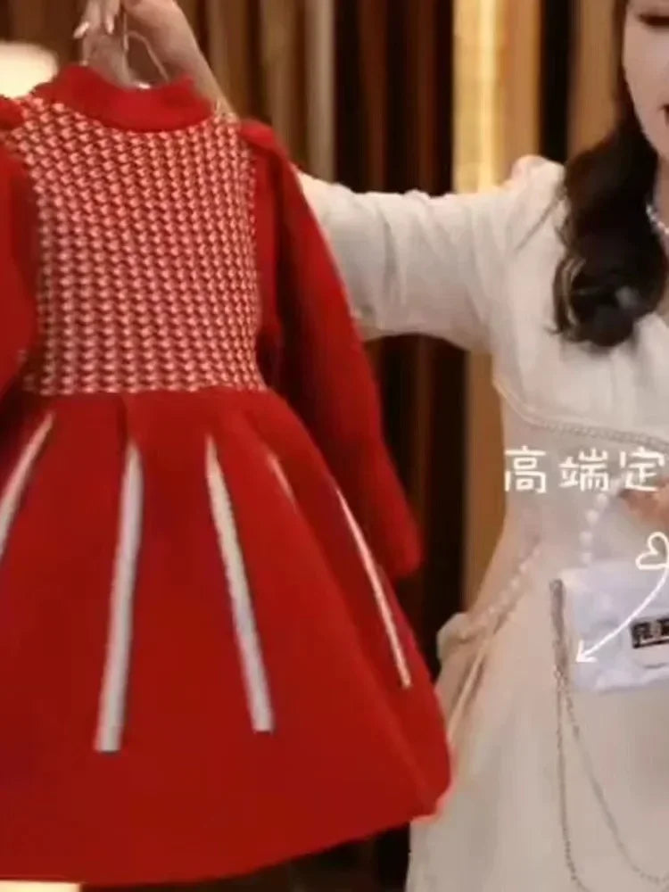 Butterfly Bow Plaid Princess Dress