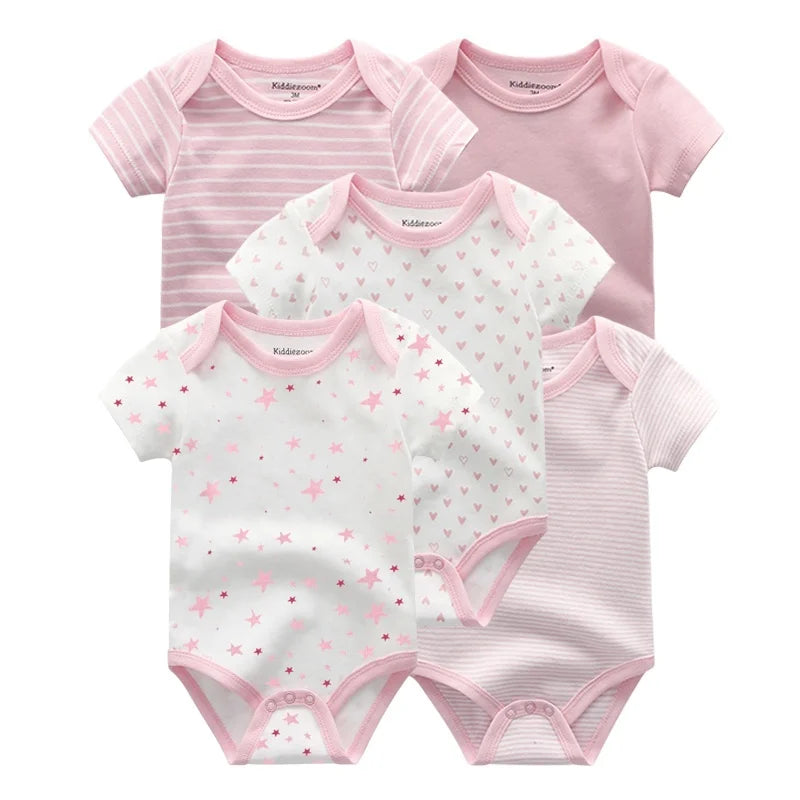 100% Cotton Cartoon Bodysuit Set (5pcs)