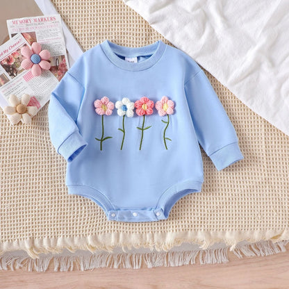 Knitted Flower Sweet and Cute Jumpsuit