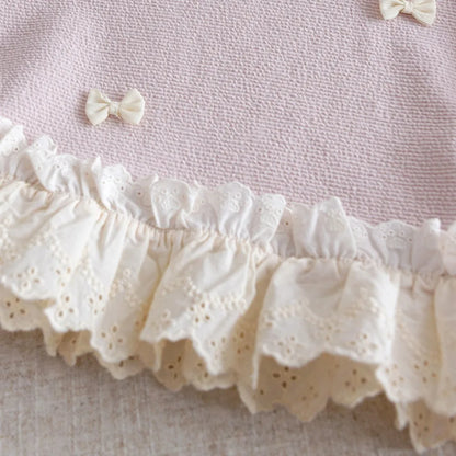 Sweet Bow Lace Top & Pants Two-piece Set