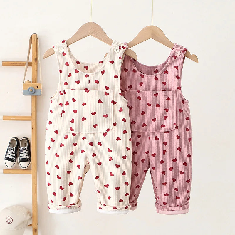 100% Cotton Overalls with Hearts