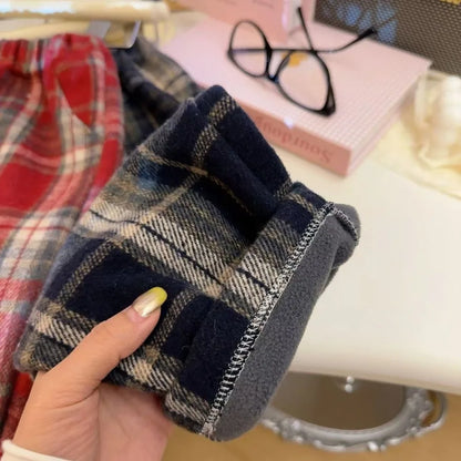 Thickened Checkered Children's Pants