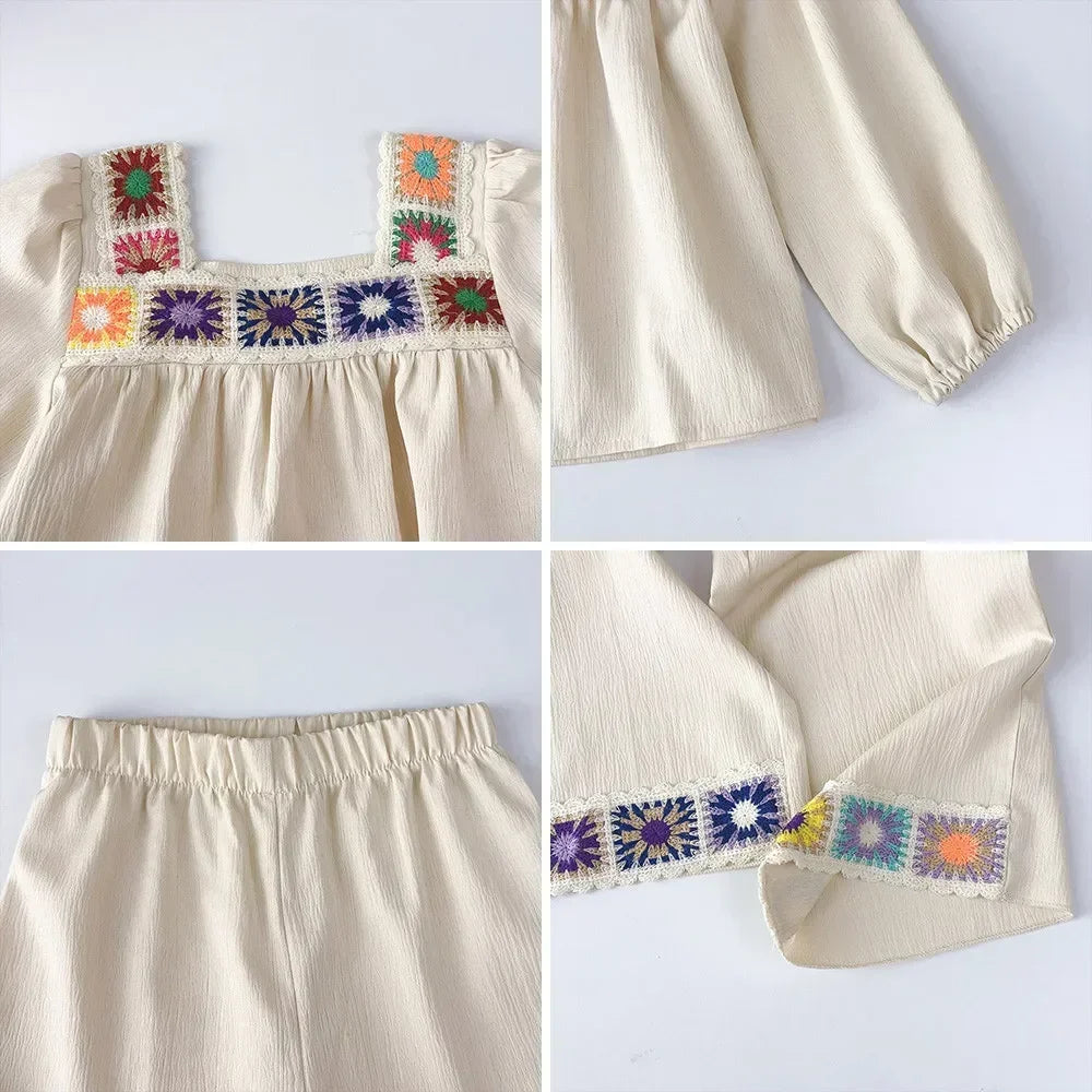 Flower Knitted Embroidered Lace Set