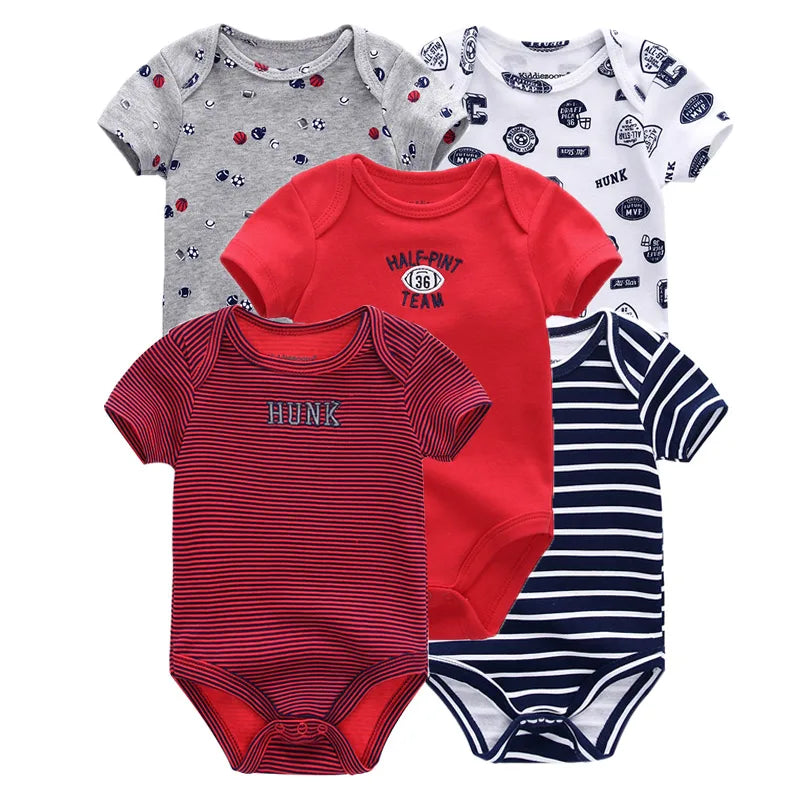 100% Cotton Cartoon Bodysuit Set (5pcs)