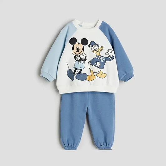 Mickey and Donald Duck Spring Autumn Full Print Sweatshirt & Pants Set