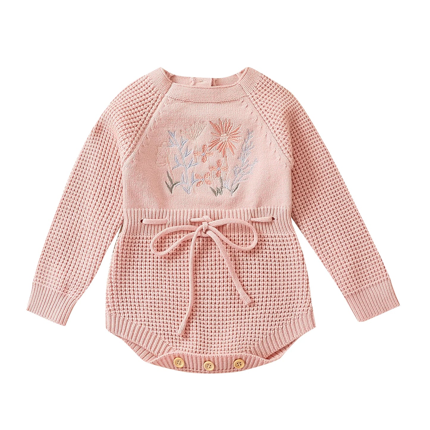 Soft Cotton Flower Embroidery Romper