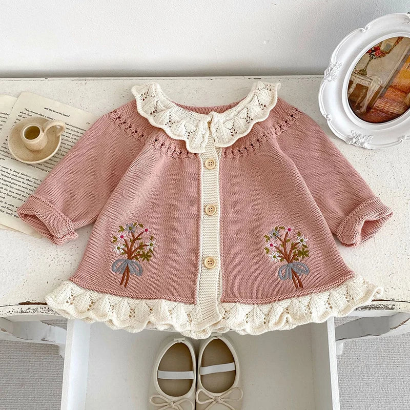 Knitted Embroidery Cardigan