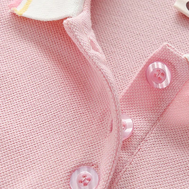 Party Baby Pink Rainbow Polo Dress