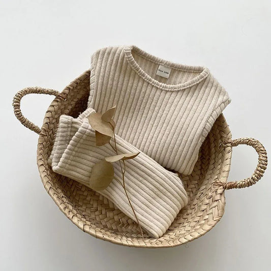 Cotton and Cashmere Knit Sweater Top And Leggings Set
