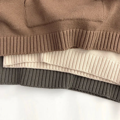 Cozy Hooded Knit Soft Cotton Pullover