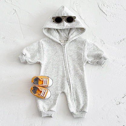 Baby Thick & Warm Zip-Up Hooded Bodysuits