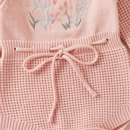 Soft Cotton Flower Embroidery Romper