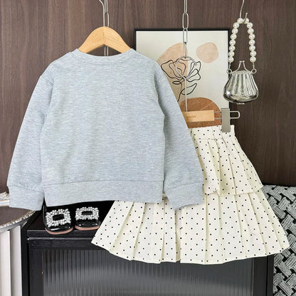 Bow Top & Polka Dot Skirt Set