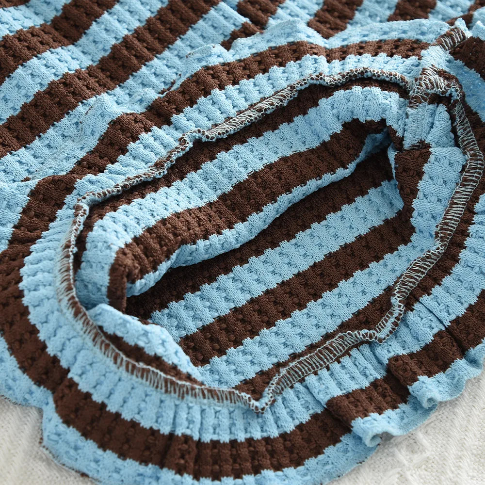 Striped Top & Shorts Two-Piece Set